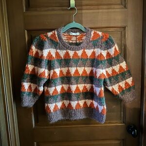 NWT Zara Geometric Knit Sweater Size M